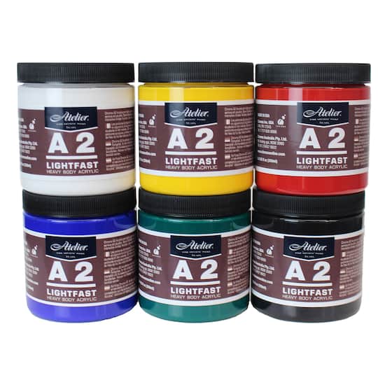 Atelier A2 6 Color Heavy Body Lightfast Artist Acrylic Set